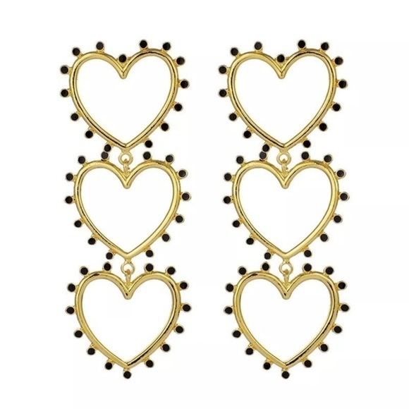 3/$30 💛 Large Heart Drop Earrings - Picture 6 of 6